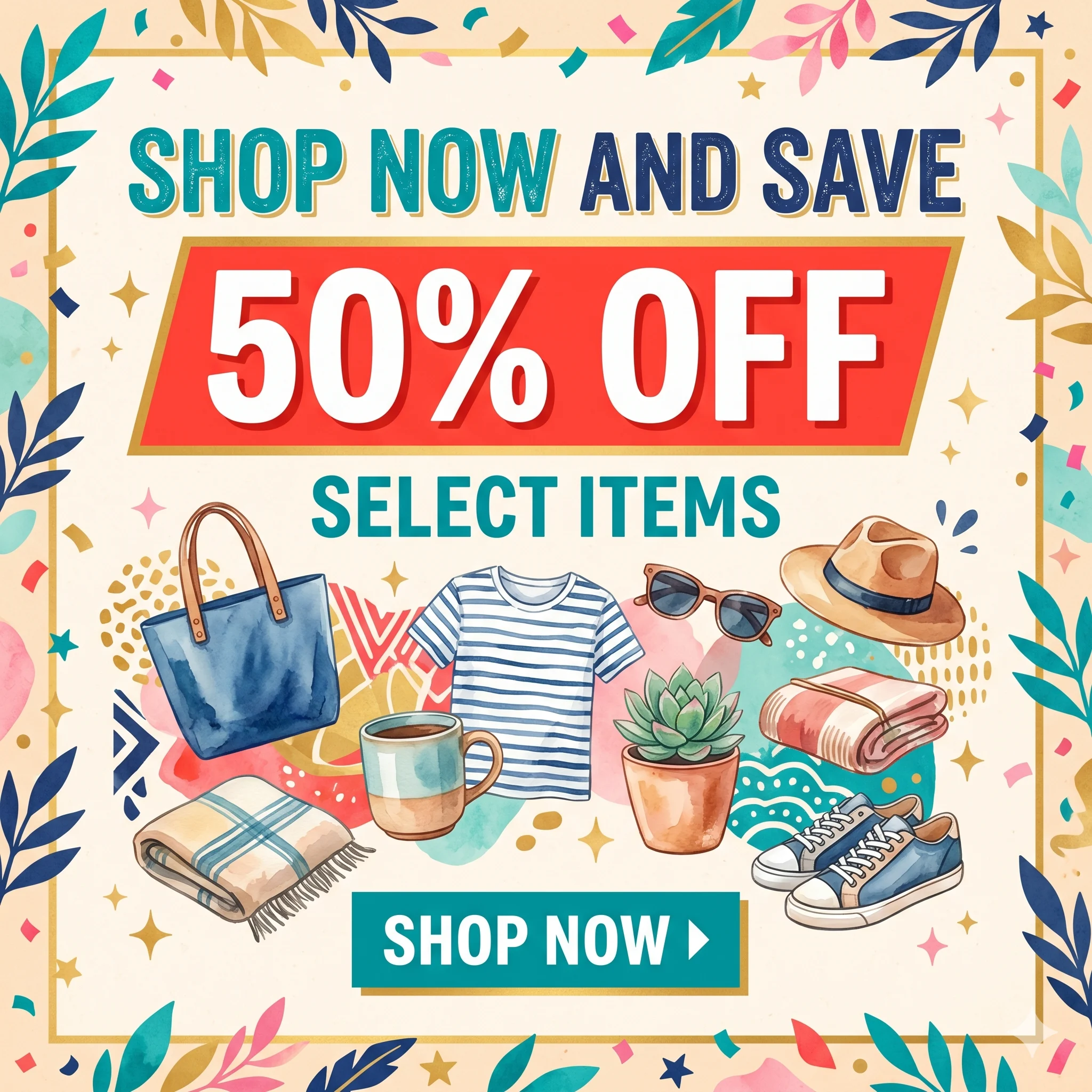 Shop Now And Save 50% Off Select Items